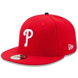 Men's Philadelphia Phillies New Era Red On-Field 59FIFTY Fitted Hat Size 7 3/8